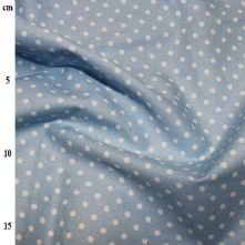 100% Cotton Aqua Blue Polka Dot Print Fabric x 0.5m